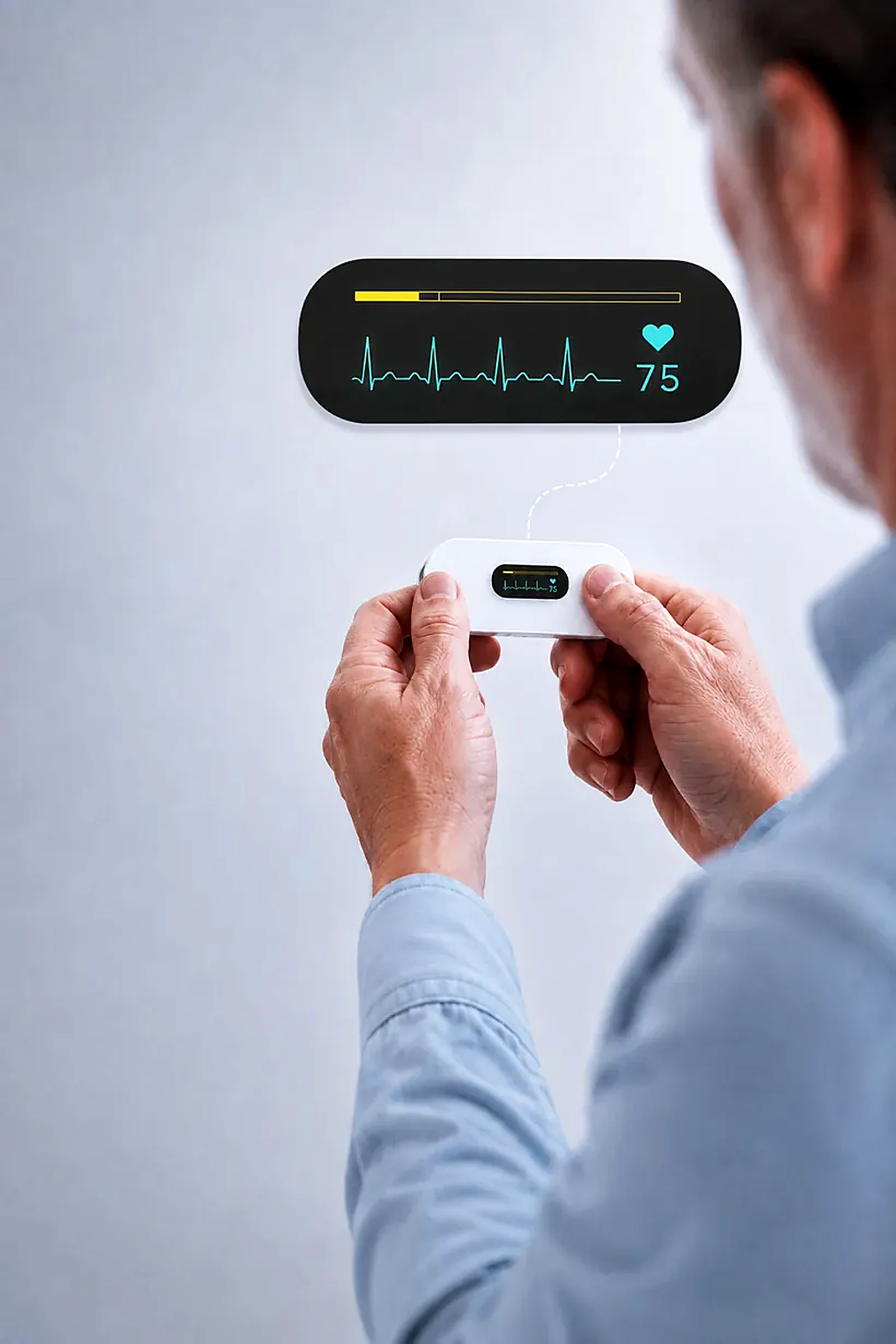 A patient recording an ECG